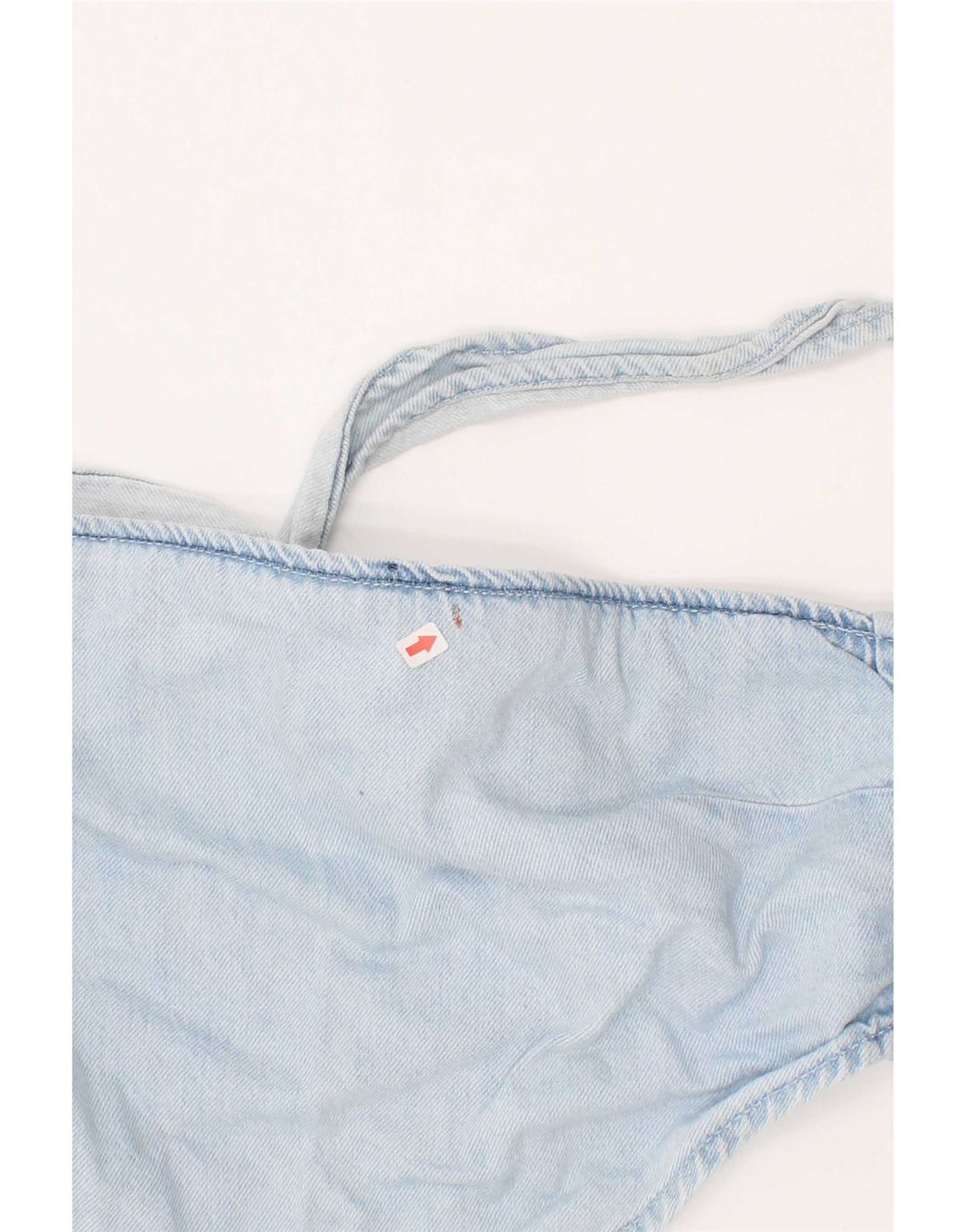 Zara Mujer Crop Top Denim Azul Medio Algodón
