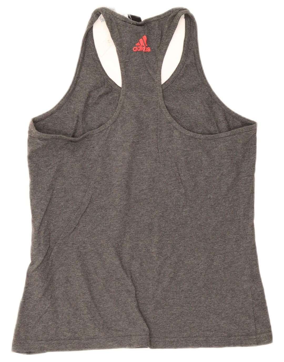 Adidas Mujer Gráfico Chaleco Top Reino Unido 12/14 Algodón Gris Medio