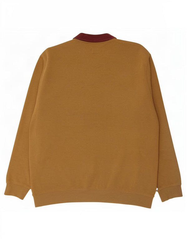 Vans Mens Polo Neck Sweatshirt Jumper 2XL Khaki Colourblock Cotton