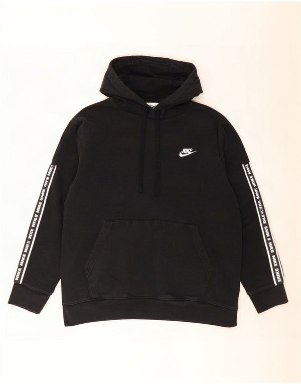 Nike - Sudadera con capucha para hombre, diseño gráfico, talla grande, algodón negro