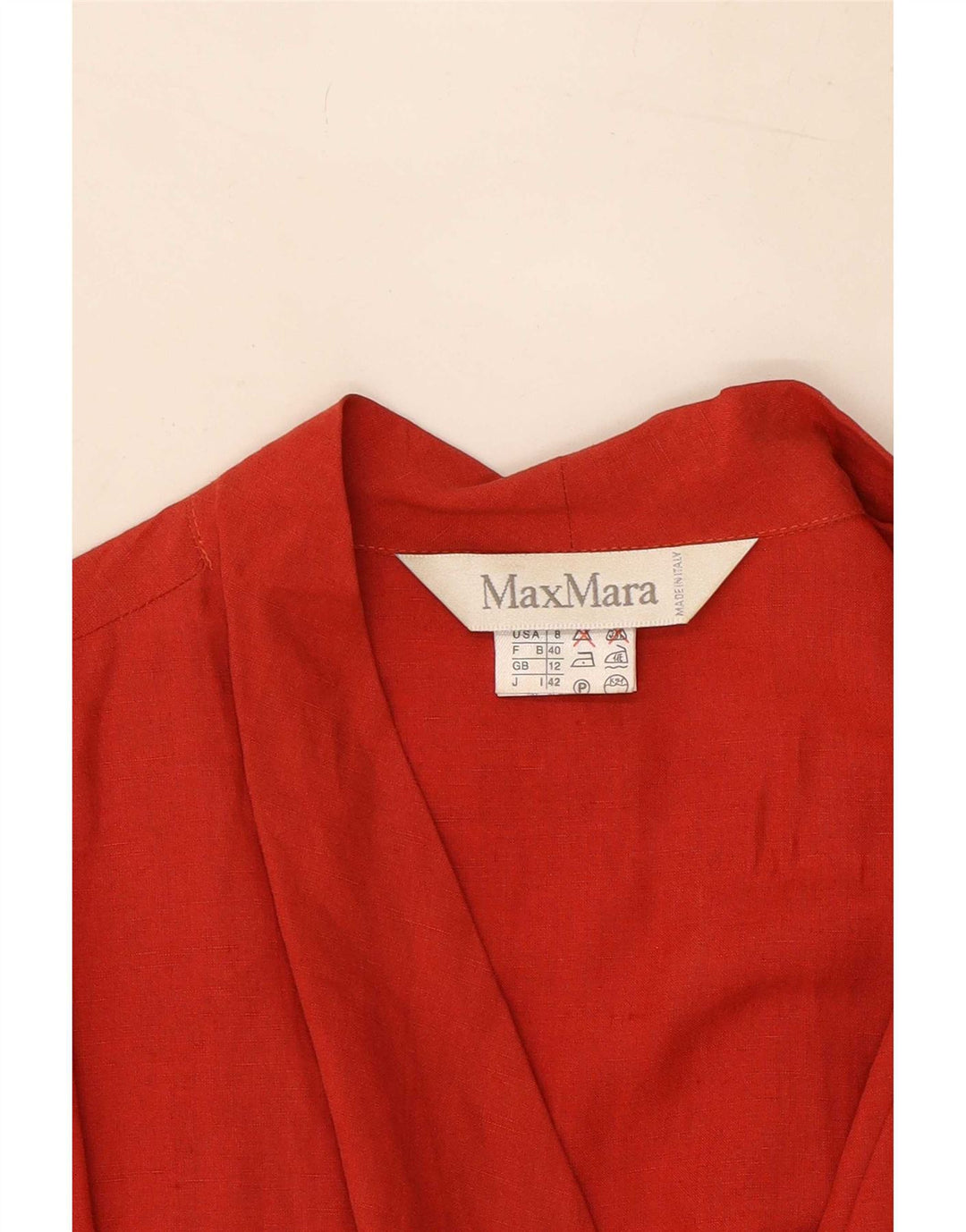 Max Mara Vestido cruzado para mujer Reino Unido 40 Mediano Lino rojo