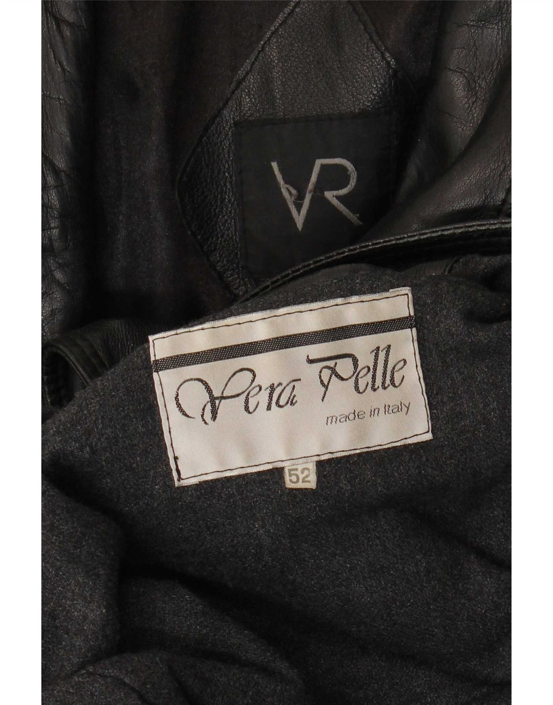 Abrigo de cuero vintage para hombre IT 52 XL Negro