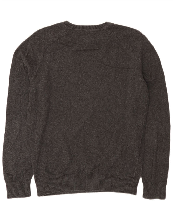 Penguin - Jersey de cuello redondo para hombre, talla pequeña, algodón gris