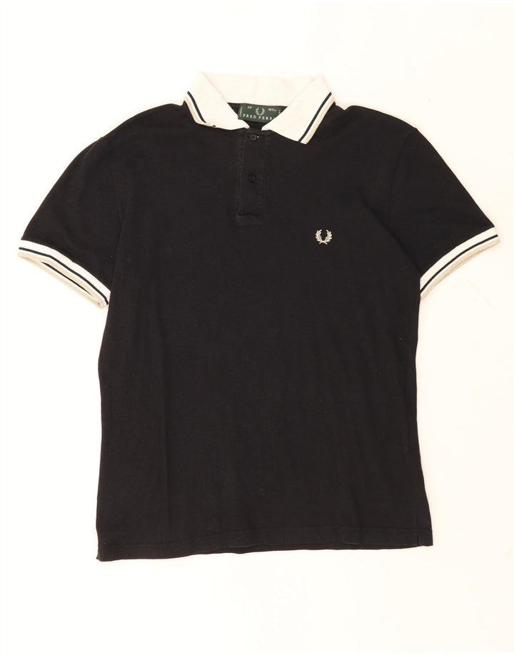 Fred Perry Polo De Hombre De Algodón Color Block En Negro Medio