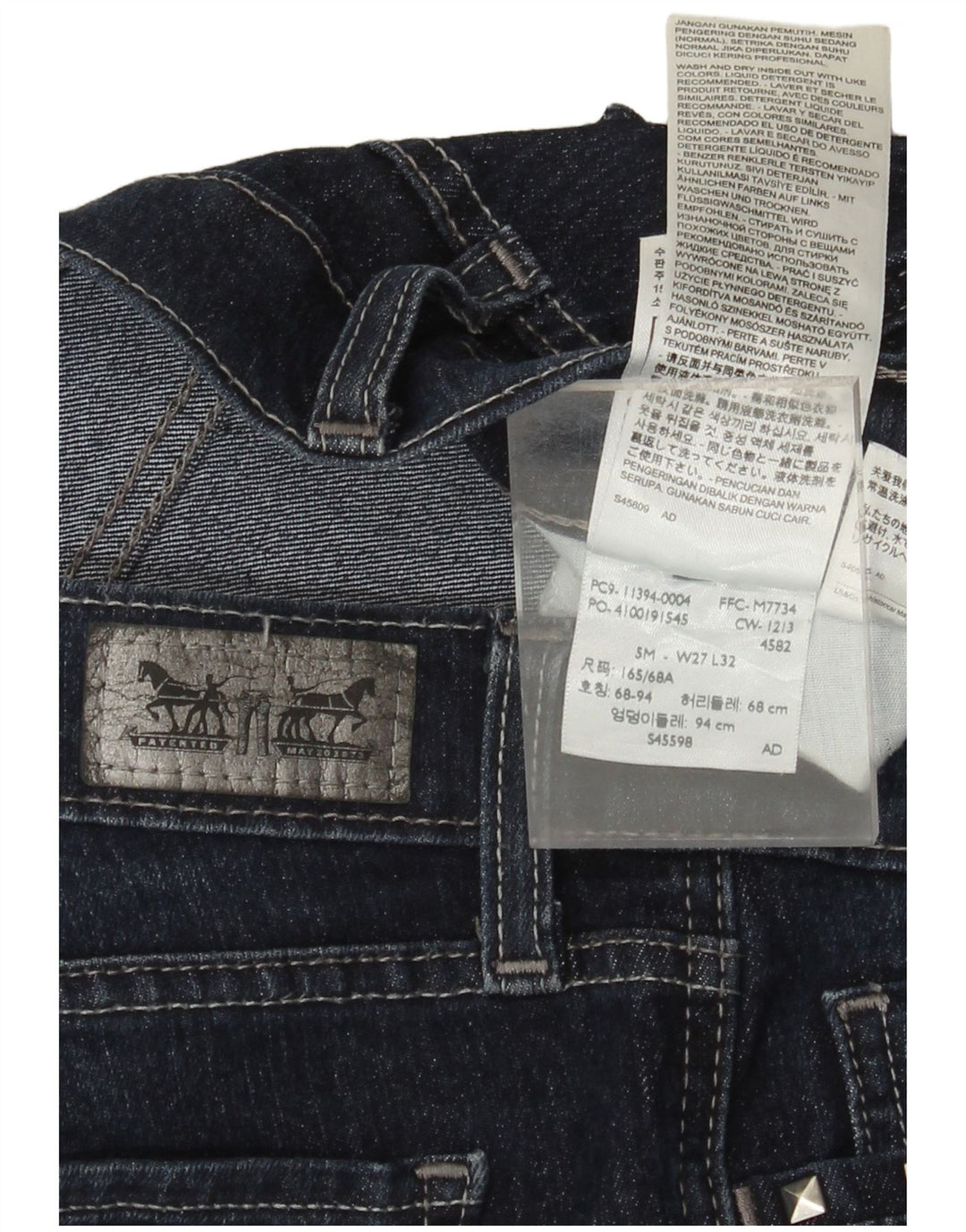 LEVI'S Jeans ajustados súper bajos para mujer US 5 Small W27 L32 Azul marino Algodón