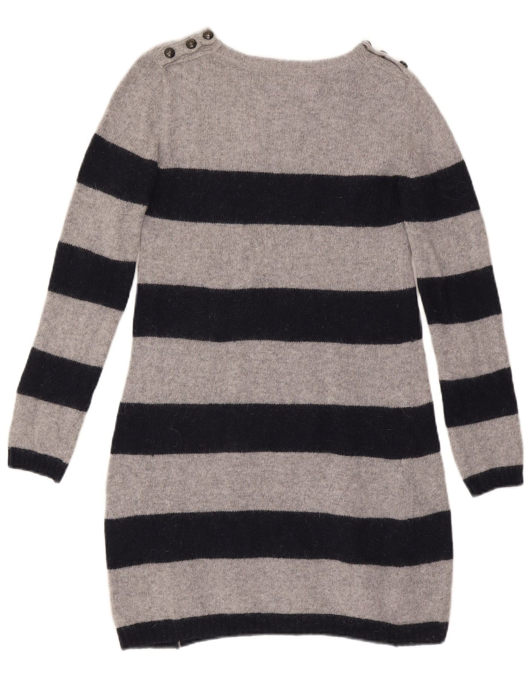 Zara Vestido tipo jersey para mujer UK 40 Lana a rayas gris medio