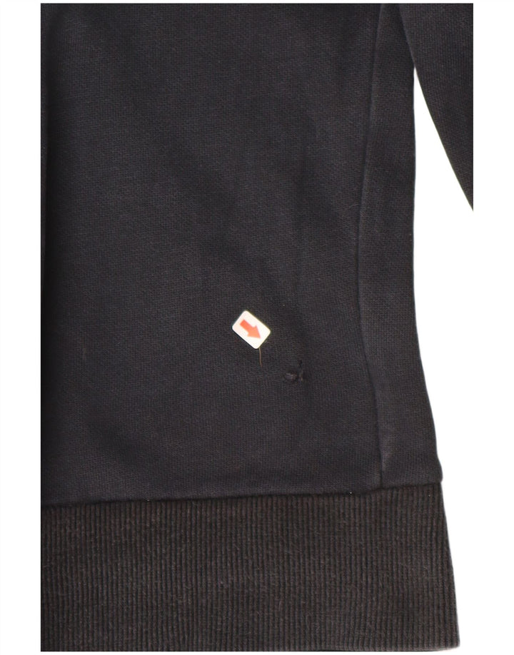 PUMA Suéter con capucha y cremallera gráfica para mujer UK 10 Small Black Cotton