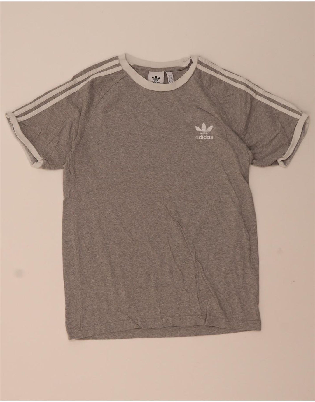 Camiseta Adidas Hombre Top Algodón Gris Medio