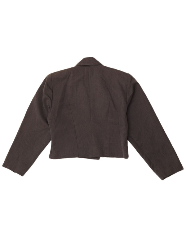 Vintage mujer cosecha doble pecho chaqueta blazer IT 44 gris medio