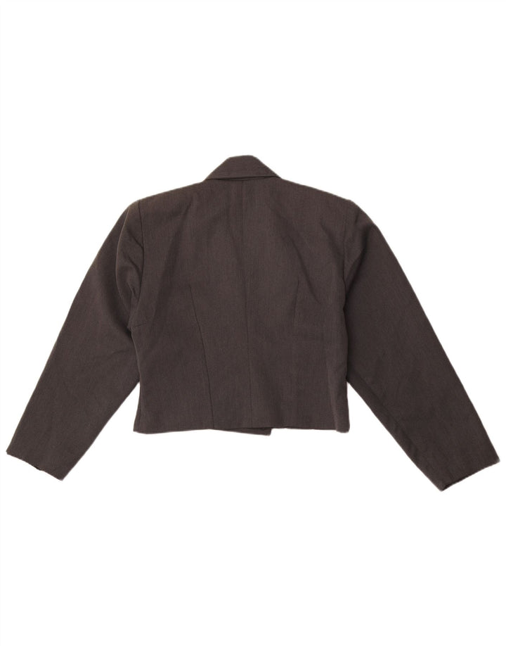 Vintage mujer cosecha doble pecho chaqueta blazer IT 44 gris medio