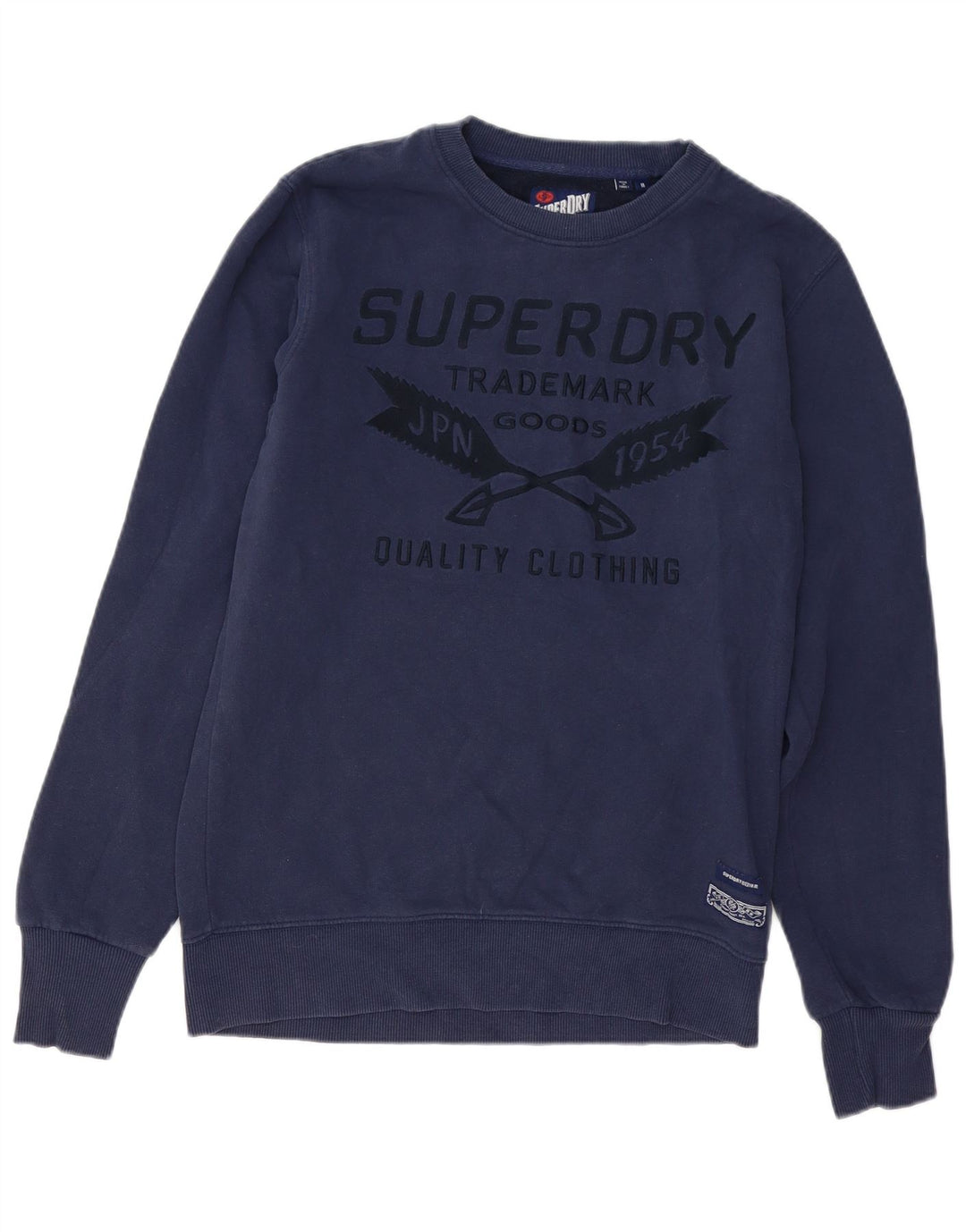 Superdry Hombre Sudadera Gráfica Jersey De Algodón Azul Marino Mediano