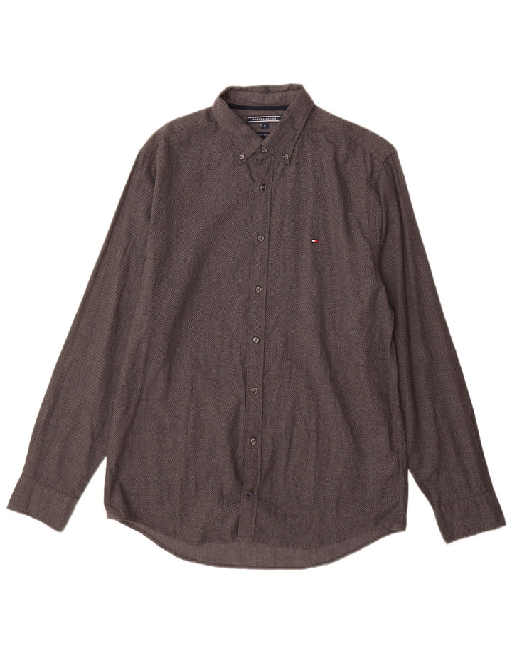 Camisa Tommy Hilfiger Hombre De Algodón Con Manchas Gris Medio