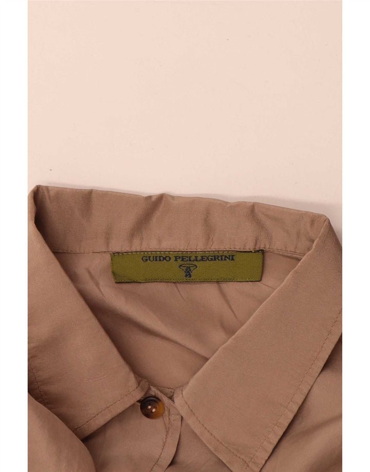 Camisa vintage de gran tamaño para mujer IT 44 Beige medio