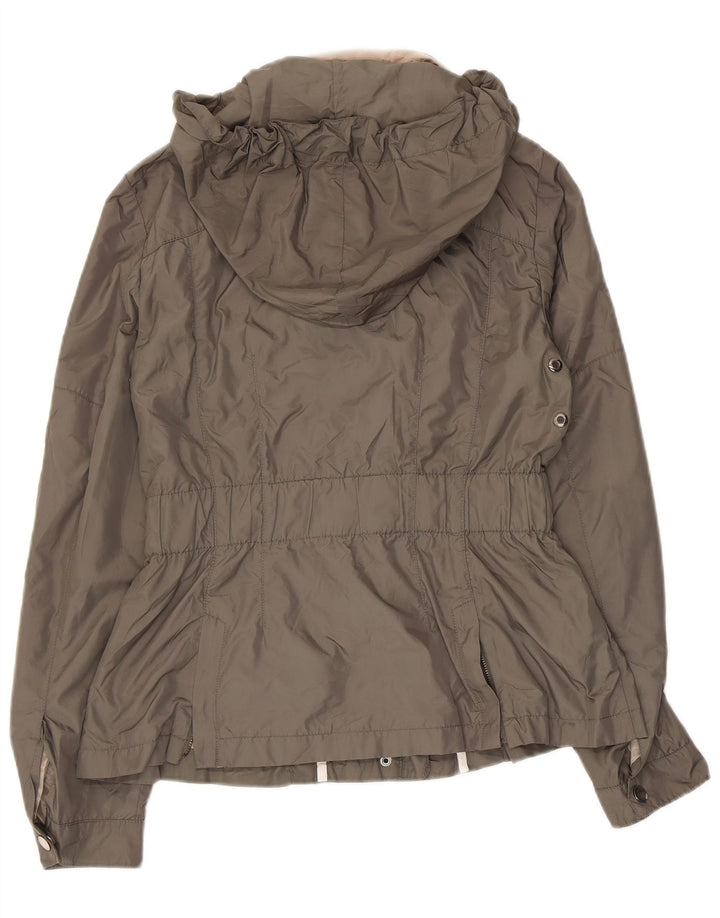 Zara Mujer Chaqueta utilitaria con capucha Reino Unido 12 Poliéster caqui medio