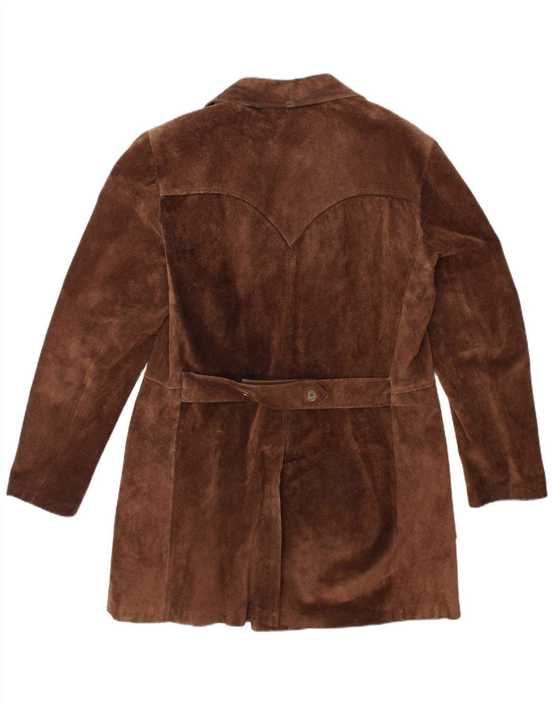 VINTAGE Hombres Ante Doble Pecho Abrigo Reino Unido 40 Marrón Grande