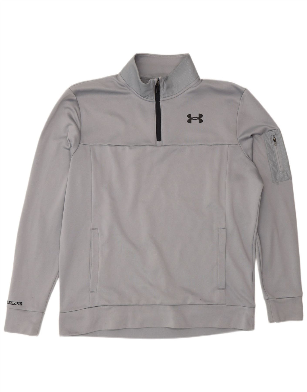 Under Armour Hombre Zip Neck Sudadera Jumper Gris Medio Poliéster