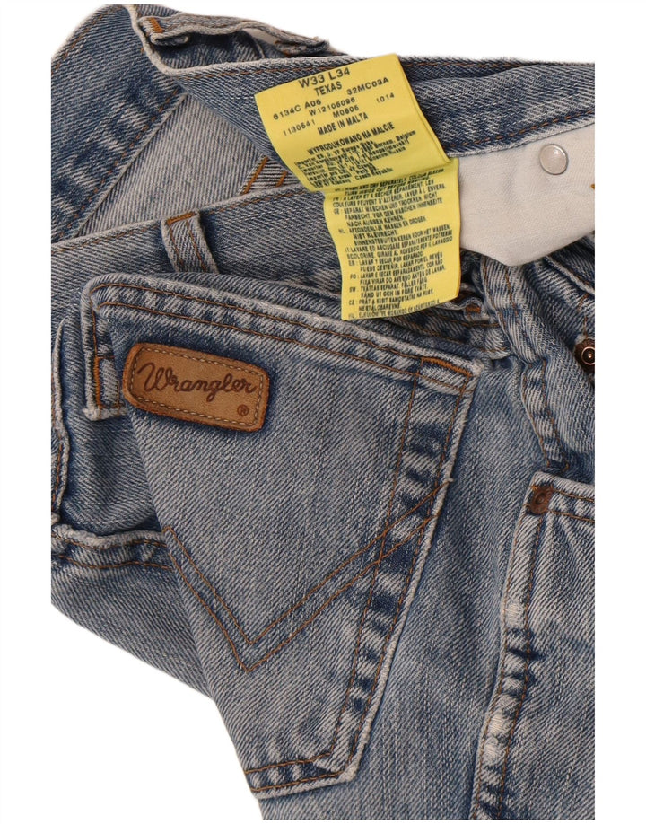 Wrangler Vaqueros rectos Texas para hombre W33 L34 Algodón azul