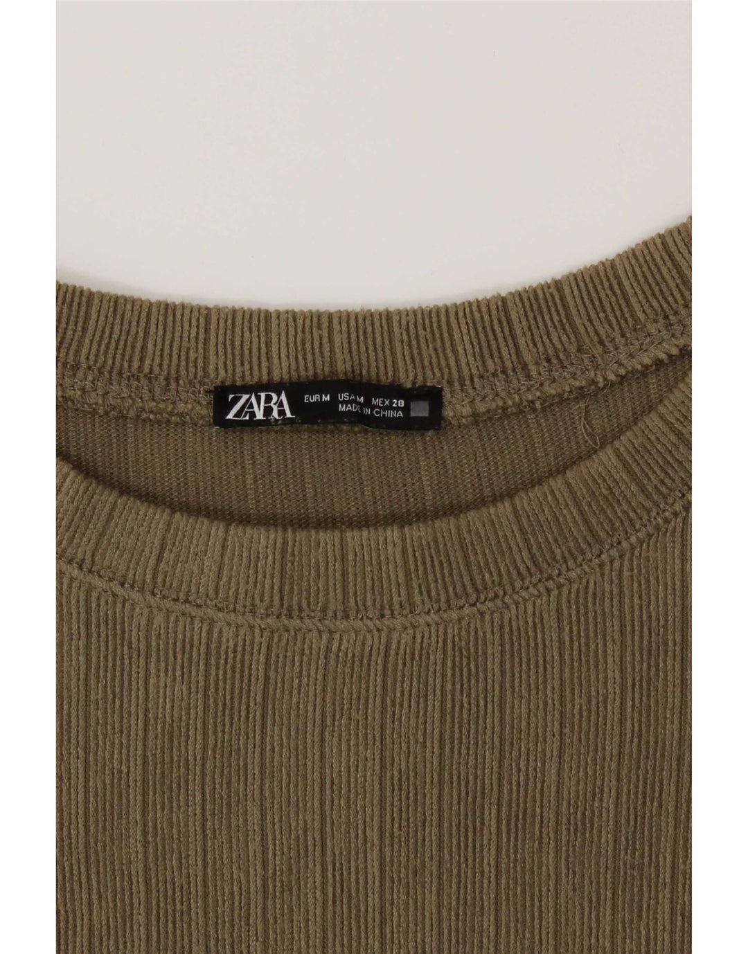 Zara Mujer Top Manga Larga UK 44 Medium Caqui