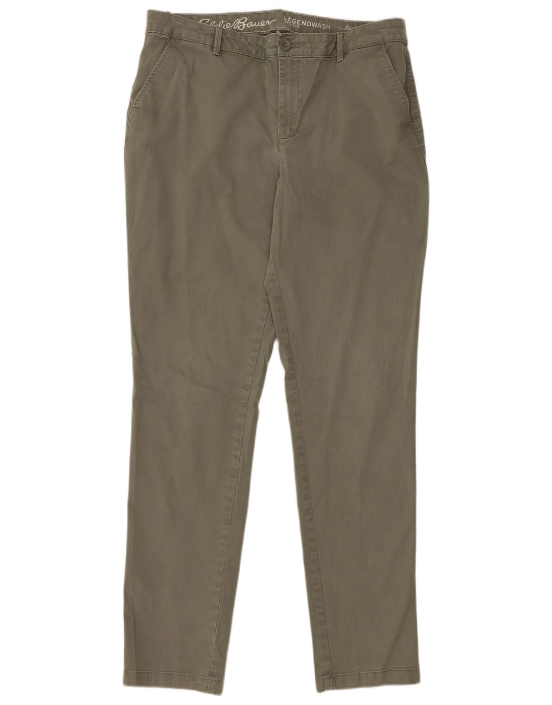 EDDIE BAUER Pantalones chinos estilo novio para mujer US 14 XL W36 L33 Caqui
