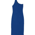 Zara Vestido De Un Hombro Para Mujer UK 42 Algodón Azul Medio