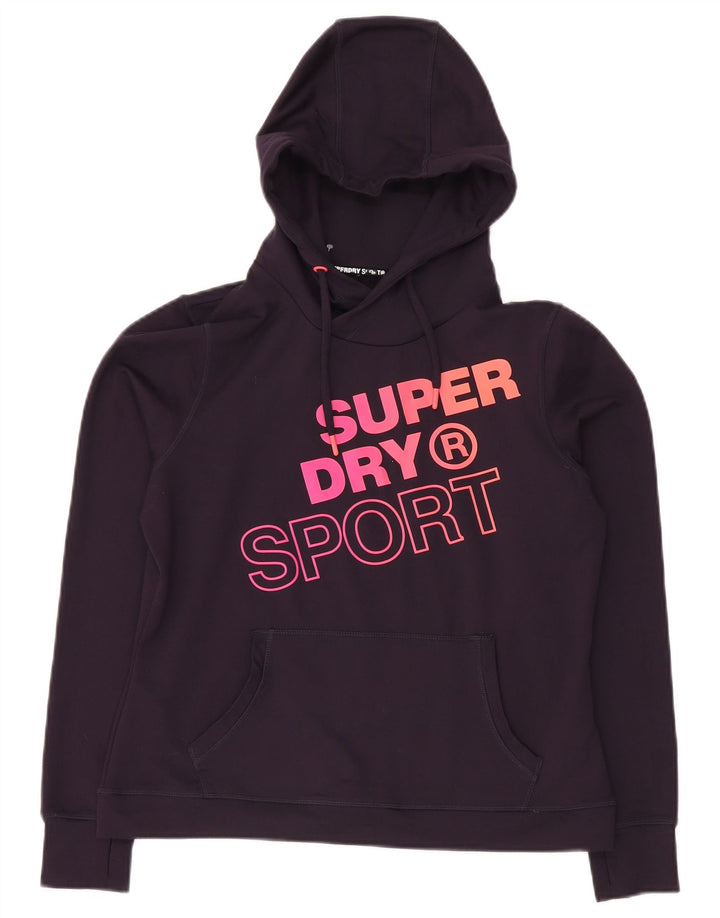 Superdry Jersey con capucha gráfica para mujer Reino Unido 40 Poliéster morado mediano