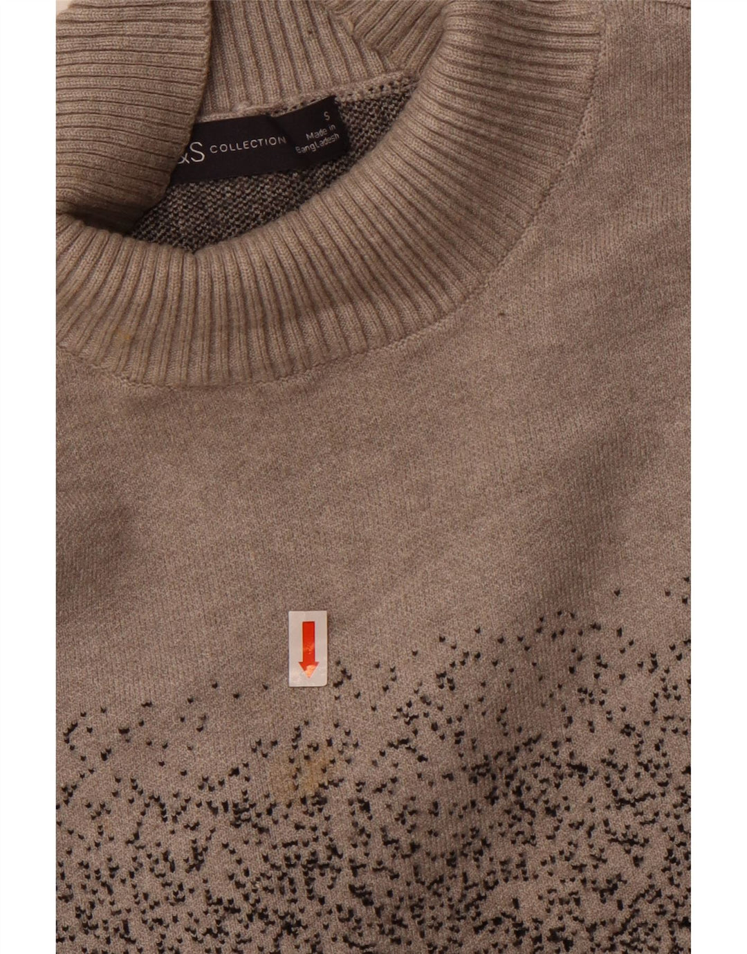 Marks & Spencer Jersey con Cuello Alto para Mujer UK 10 Small Grey Moteado