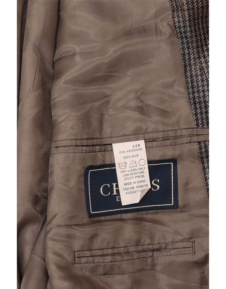 Chaps Chaqueta tipo blazer de 2 botones para hombre UK 42 XL Gris pata de gallo