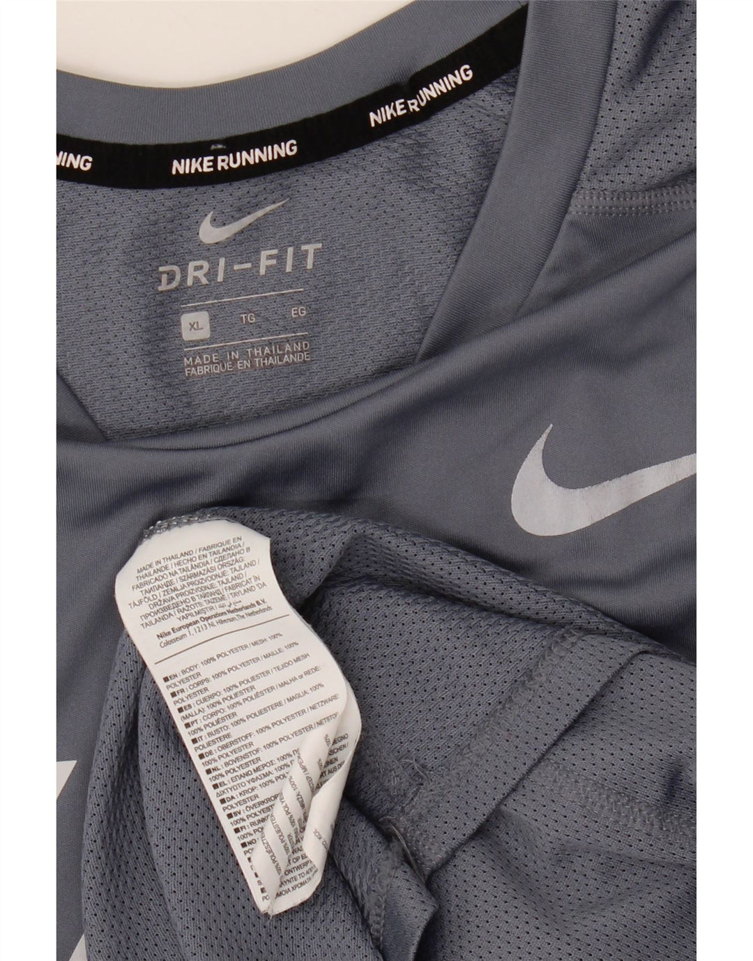 Nike Camiseta Dri Fit Graphic para hombre Top XL Poliéster a rayas grises