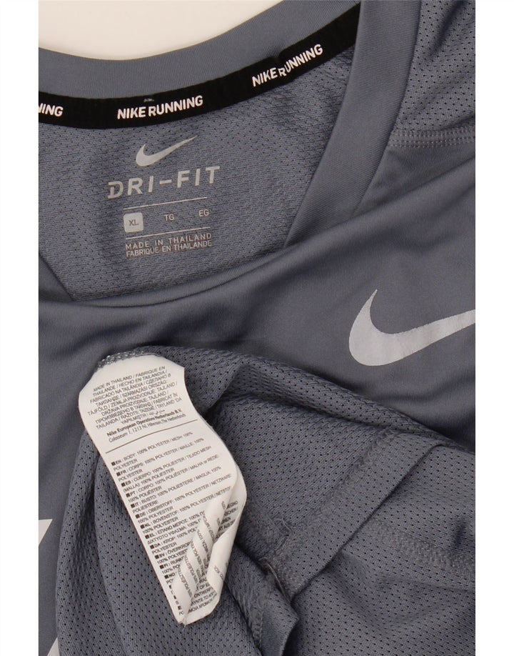 Nike Camiseta Dri Fit Graphic para hombre Top XL Poliéster a rayas grises