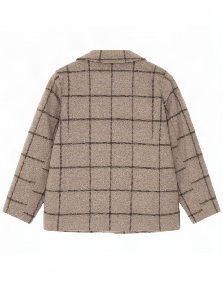 Jasper Conran Chaqueta tipo blazer de 3 botones para mujer UK 46 Lana a cuadros gris grande