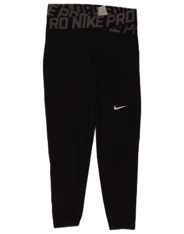 NIKE Leggings gráficos Dri Fit para mujer UK 10 Small Poliéster negro