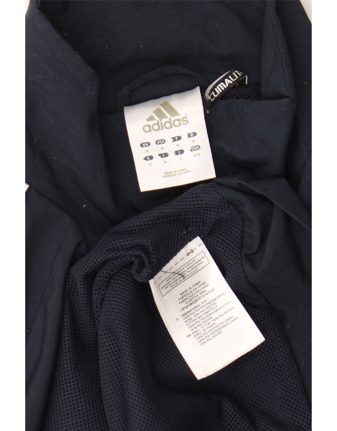 Adidas Mens Climalite Chándal Top Chaqueta Medio Azul Marino Colorblock