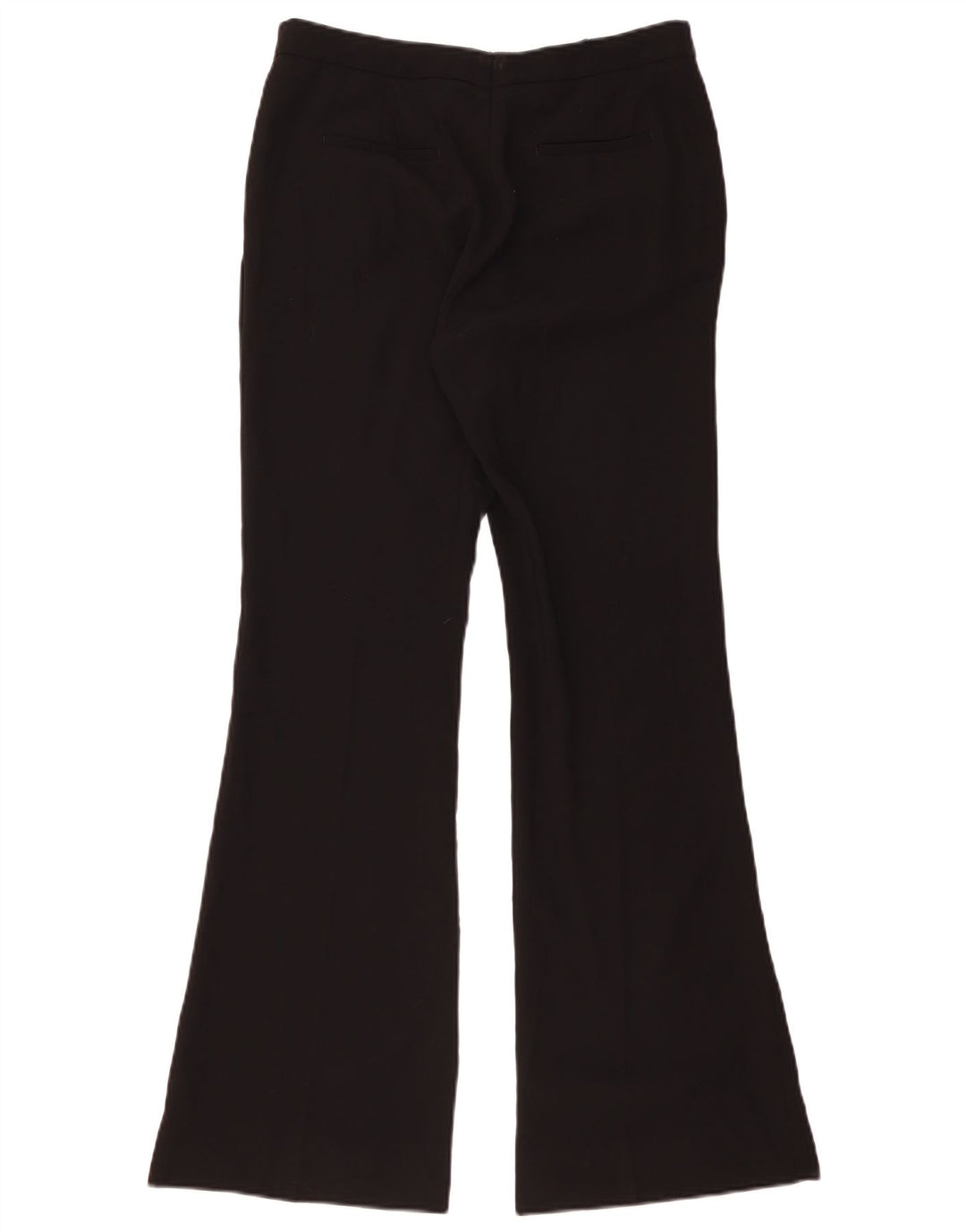 Zara Mujer Pantalón Casual Acampanado Grande W32 L32 Poliéster Negro
