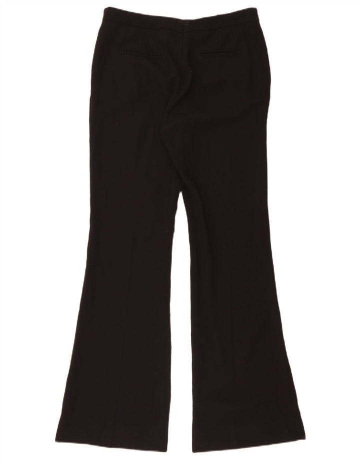 Zara Mujer Pantalón Casual Acampanado Grande W32 L32 Poliéster Negro