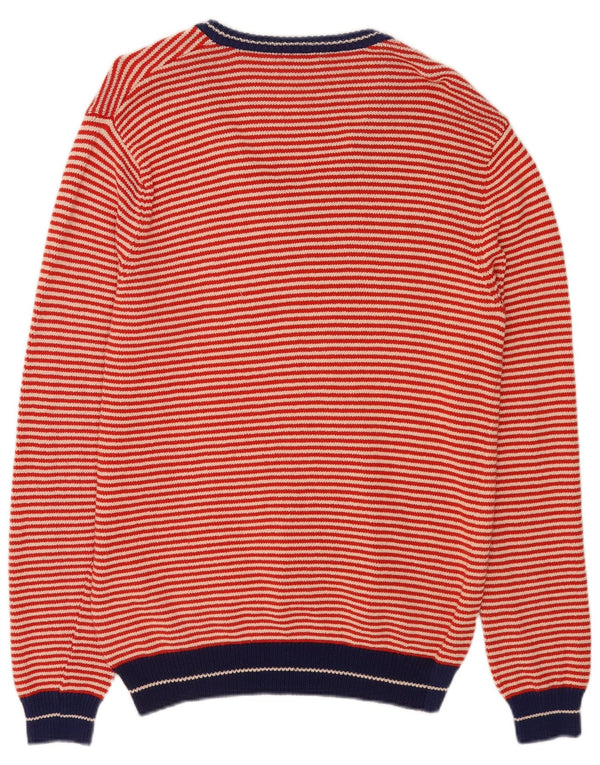 Carrera Jersey con cuello en V para hombre XL Algodón a rayas rojas