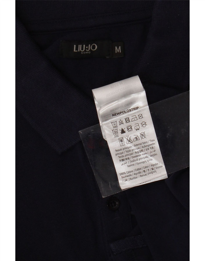LIU JO Polo para hombre de algodón azul marino mediano