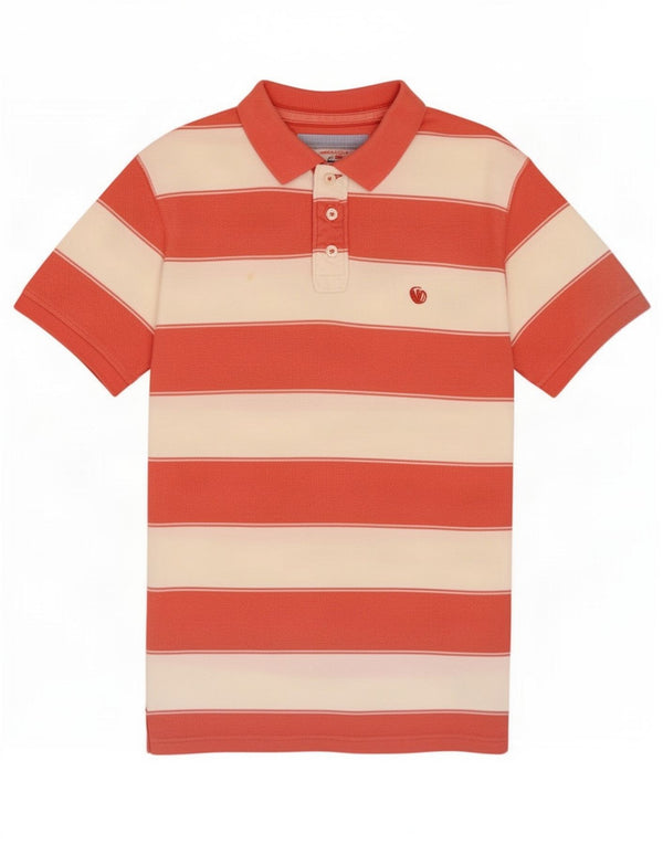 Polo de hombre Fat Face de algodón a rayas rosa medio