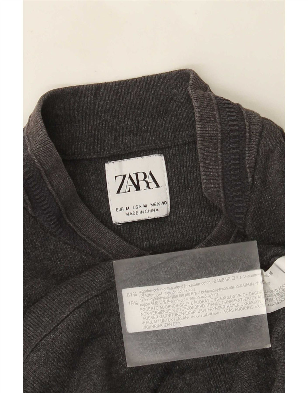 Zara Jersey Cárdigan Niño 11-12 Años Algodón Gris Medio