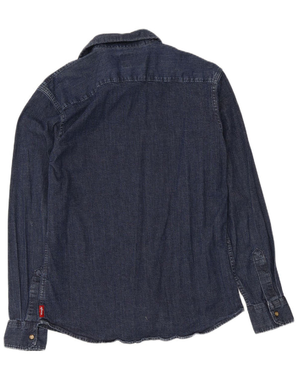 Wrangler Camisa Vaquera Indigo Hombre Algodón Azul Marino Mediano