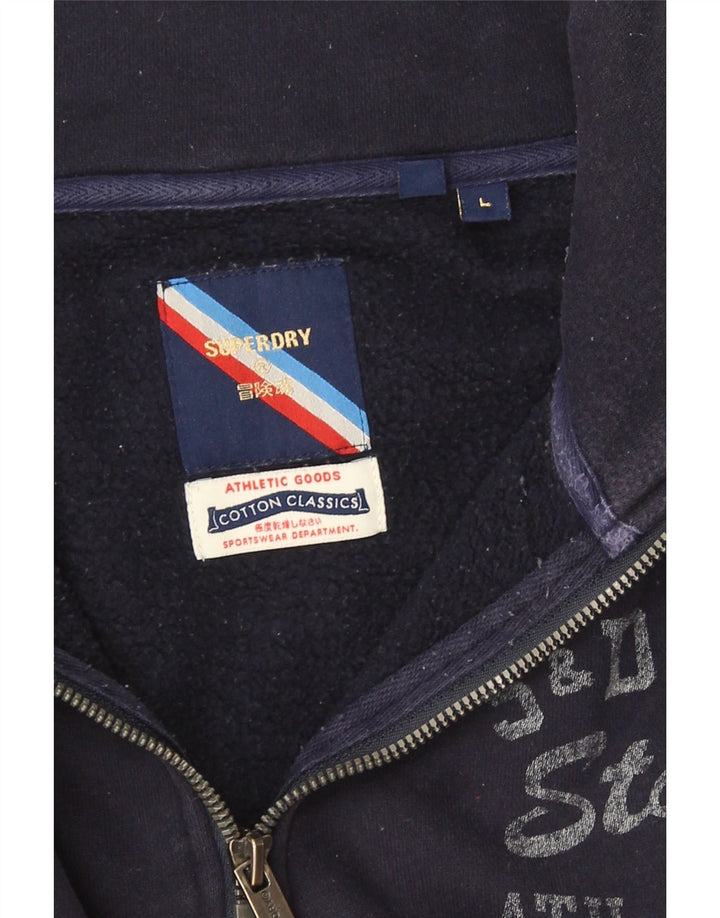Superdry Hombre Sudadera Gráfica Jumper Large Azul Marino Colorblock
