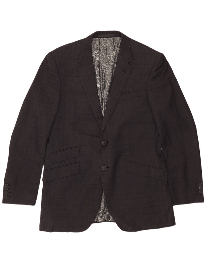 Marks & Spencer Chaqueta tipo blazer autógrafo de 2 botones para hombre IT 56 3XL Black Check