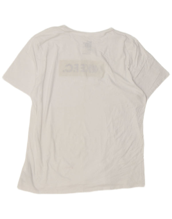 Nike Camiseta deportiva de ajuste atlético para hombre, talla 2XL, algodón blanco, deportiva