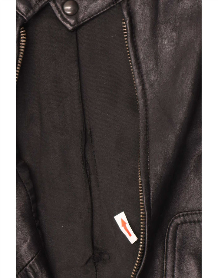 Chaqueta de cuero Zen para hombre EU 50 Cuero negro mediano