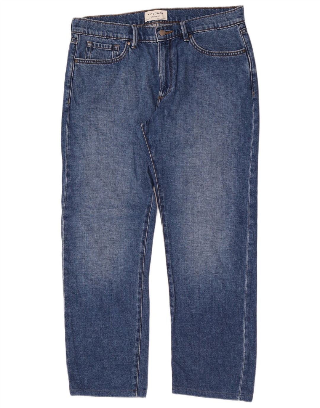 Marks & Spencer Jeans rectos autógrafos para hombre W34 L29 Algodón azul