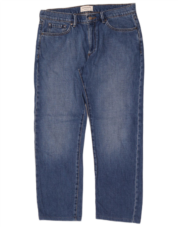 Marks & Spencer Jeans rectos autógrafos para hombre W34 L29 Algodón azul