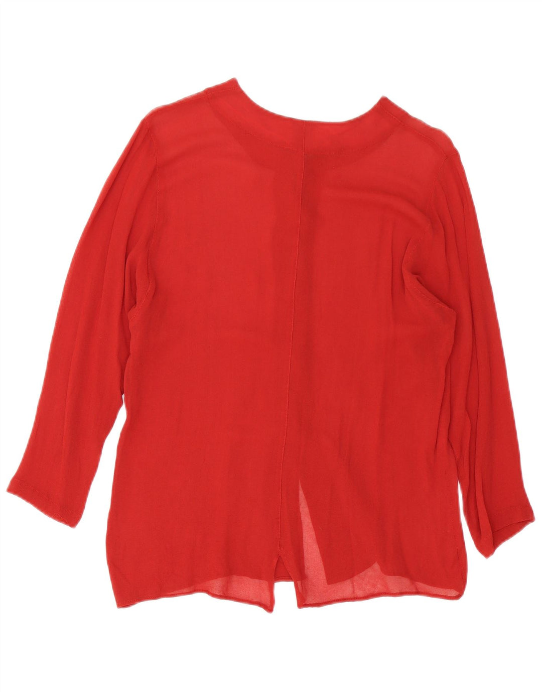 Benetton Blusa Camisera Mujer IT 44 Medium Burdeos Viscosa