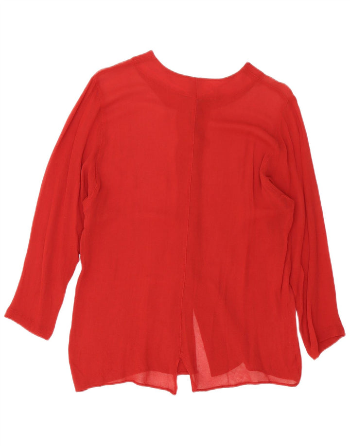 Benetton Blusa Camisera Mujer IT 44 Medium Burdeos Viscosa