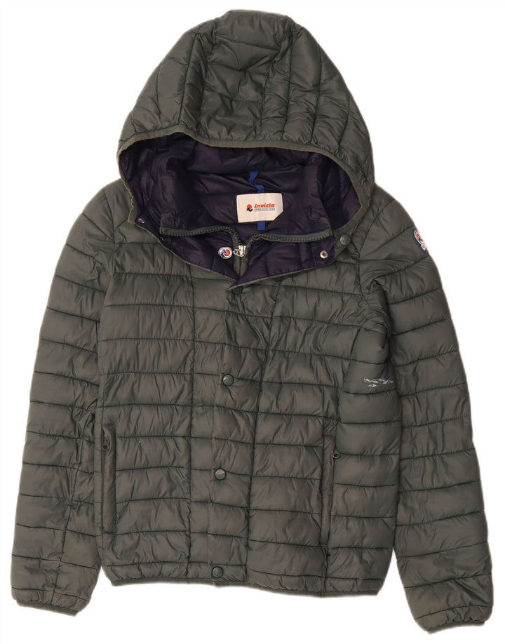 Invicta Chaqueta acolchada con capucha para hombre UK 36 Small Caqui Poliamida