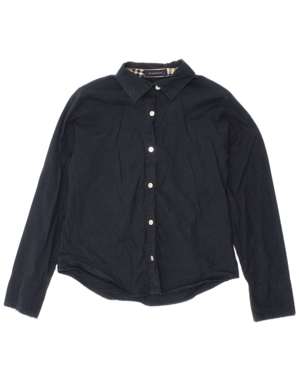 Camisa Burberry Niña 7-8 Años Azul Marino Algodón Clásico