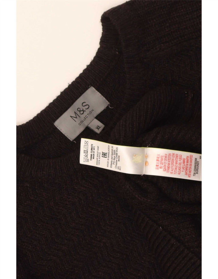 Marks & Spencer Suéter de Cuello Redondo para Hombre XL Acrílico Marrón
